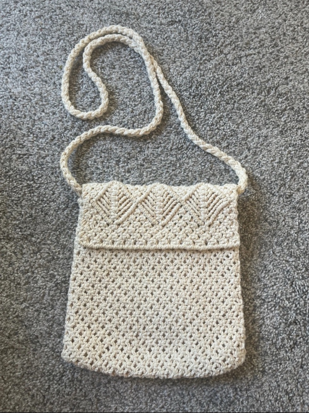 croft & barrow Cream Crochet Shoulder Crossbody Bag